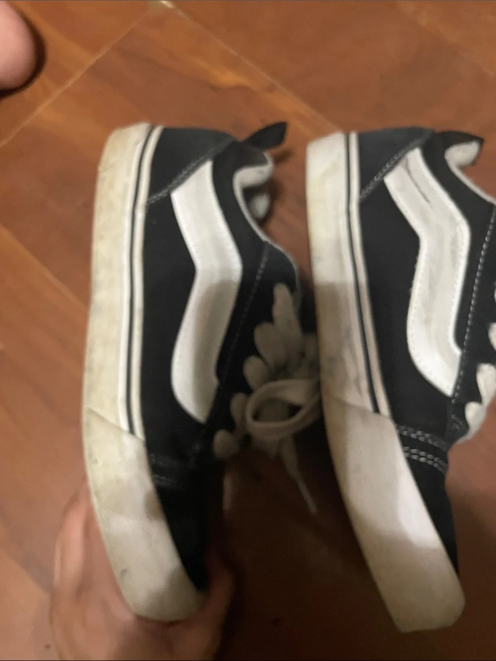 Vans Kids Black and White Low-Top Skate Sneakers